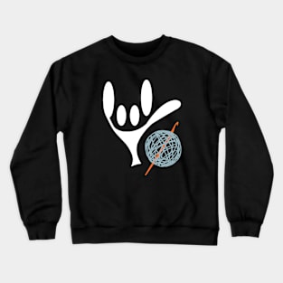 ASL Sign Language Love Crocheting Crewneck Sweatshirt